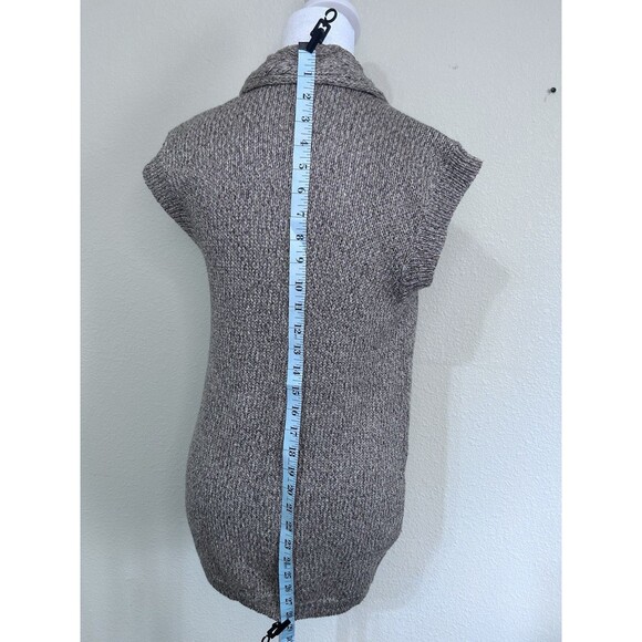 Chico's Women’s Open Front Cardigan Sweater Brown marbled Sleeveless Size 0. - Picture 4 of 7